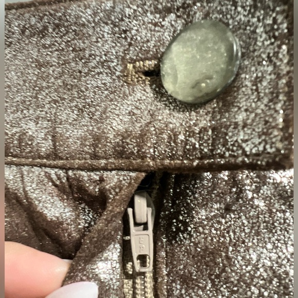 Vintage Chanel 1999 Fall Runway Suede Metallic Sparkle Wide Leg Pants with Tag - Picture 4 of 13